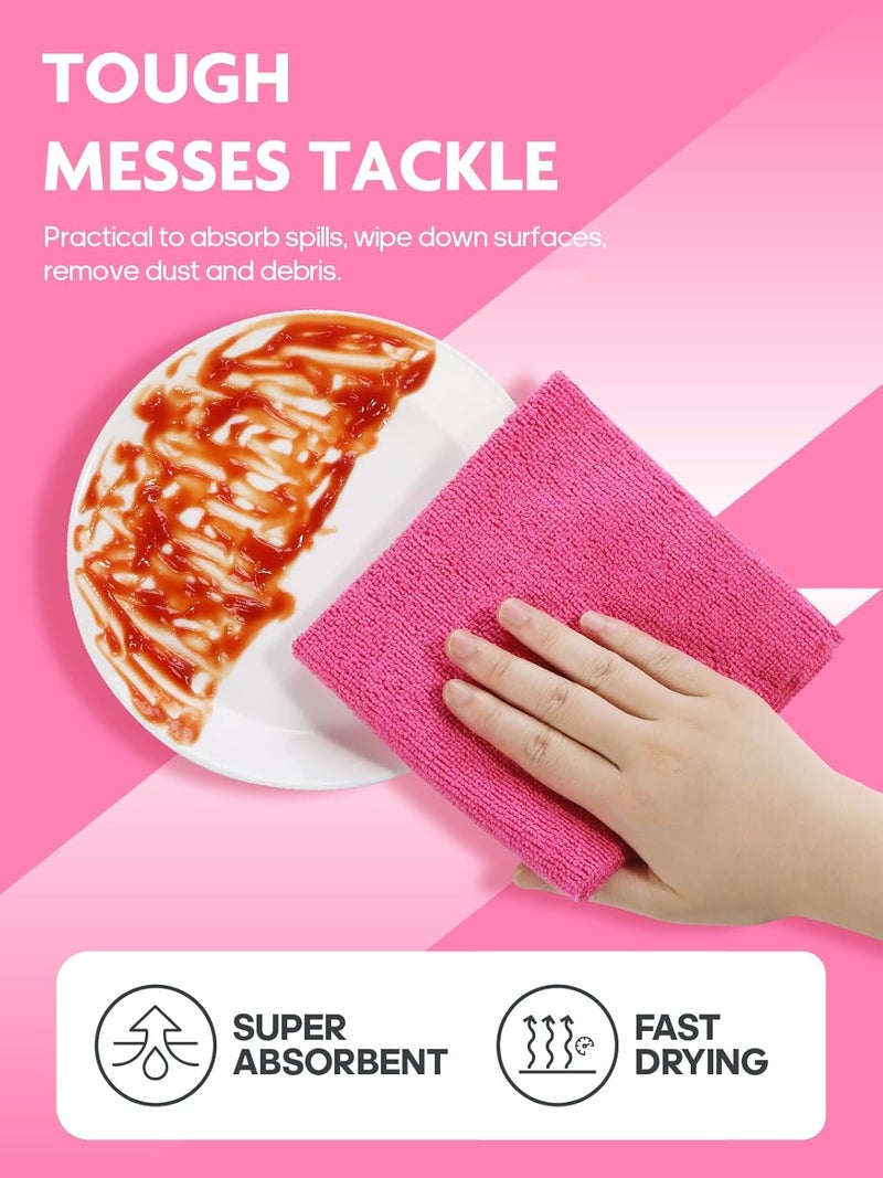 itanso Tear-A-Rag Roll -50 Pack, 12 x 12" Microfiber Cleaning Cloth, Reusable Towels for home, auto and shop (Magenta) - Image 3